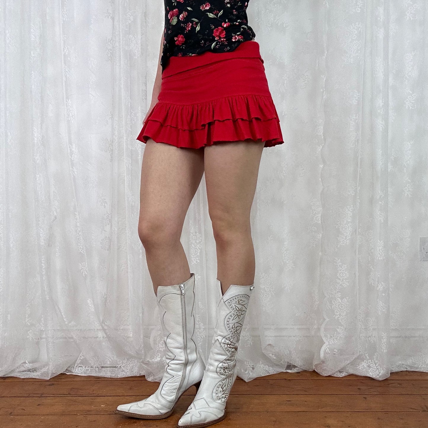 vintage 00s red pimkie rara skort