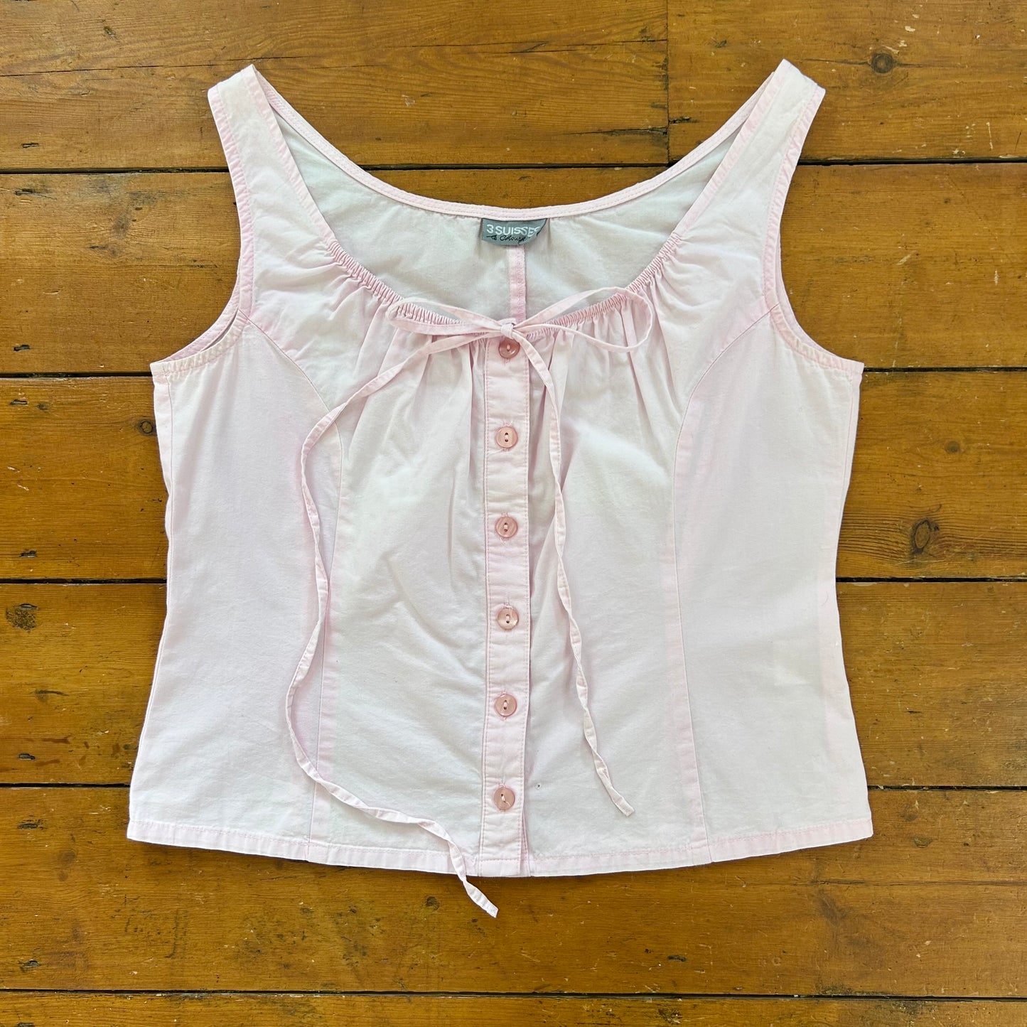 vintage 00s pink button up cami top