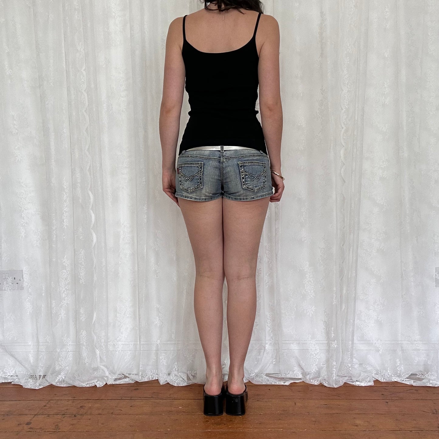 vintage 00s silver metallic belt