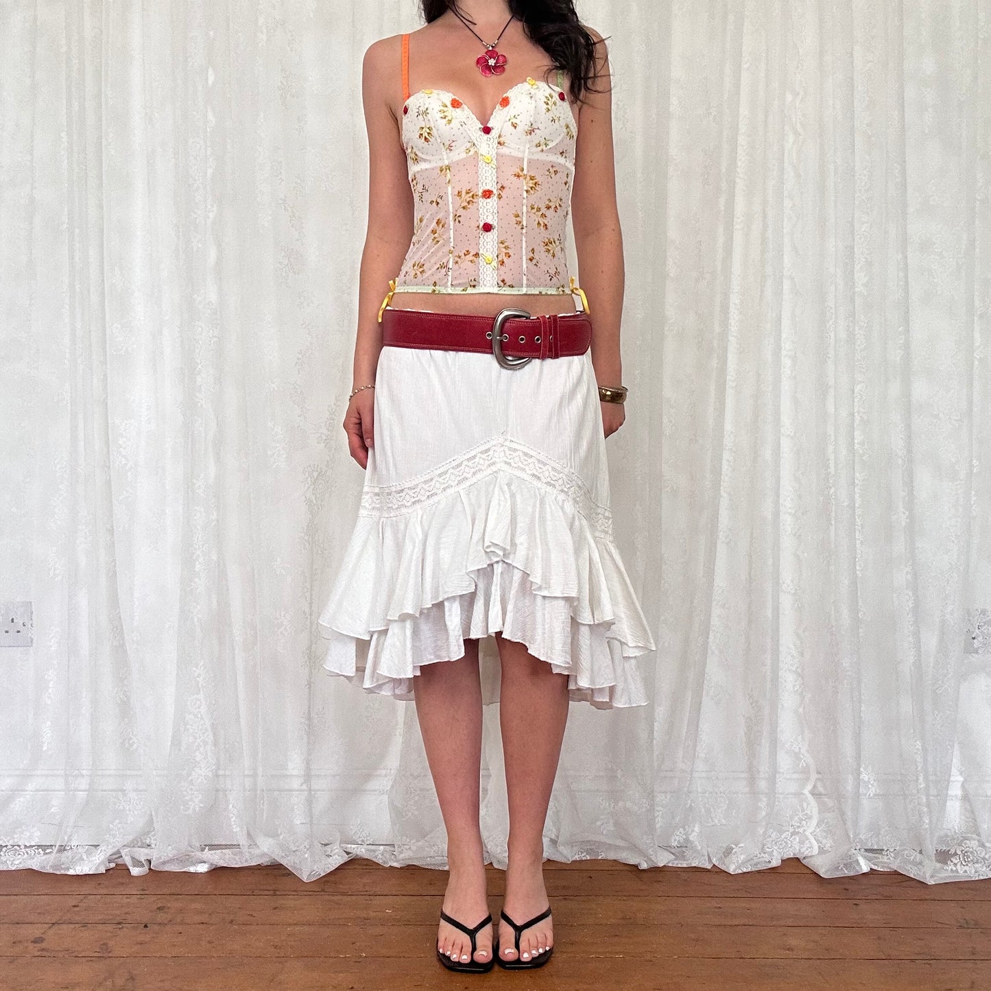 vintage 00s chunky red belt