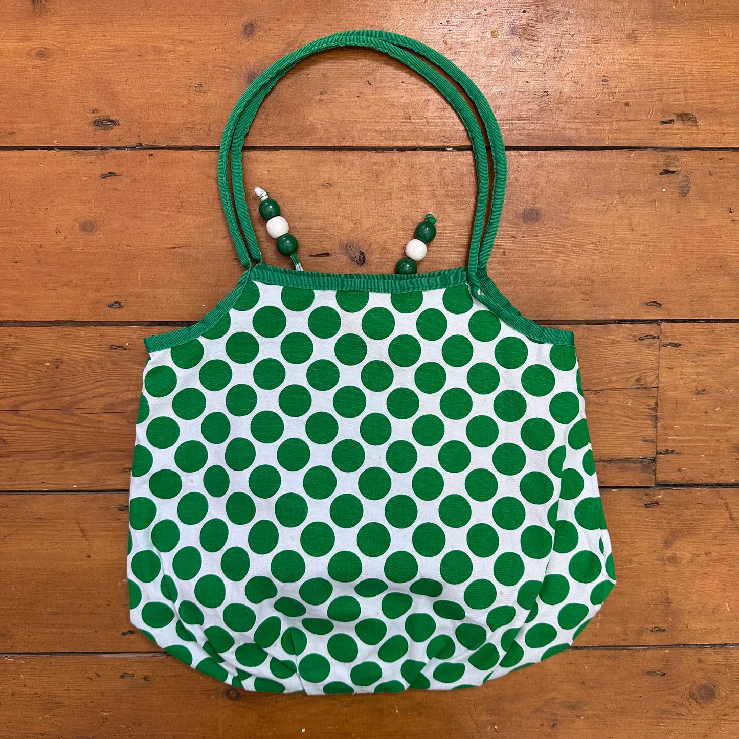 vintage 00s green polka dot shoulder bag