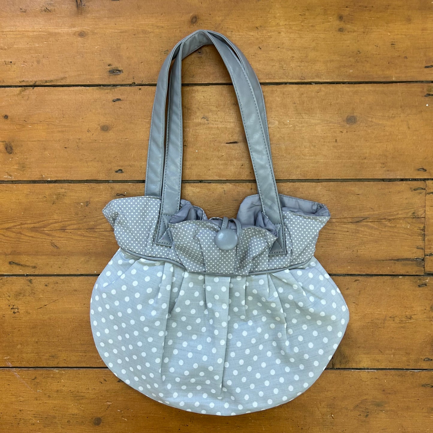 vintage 00s grey polka dot bag