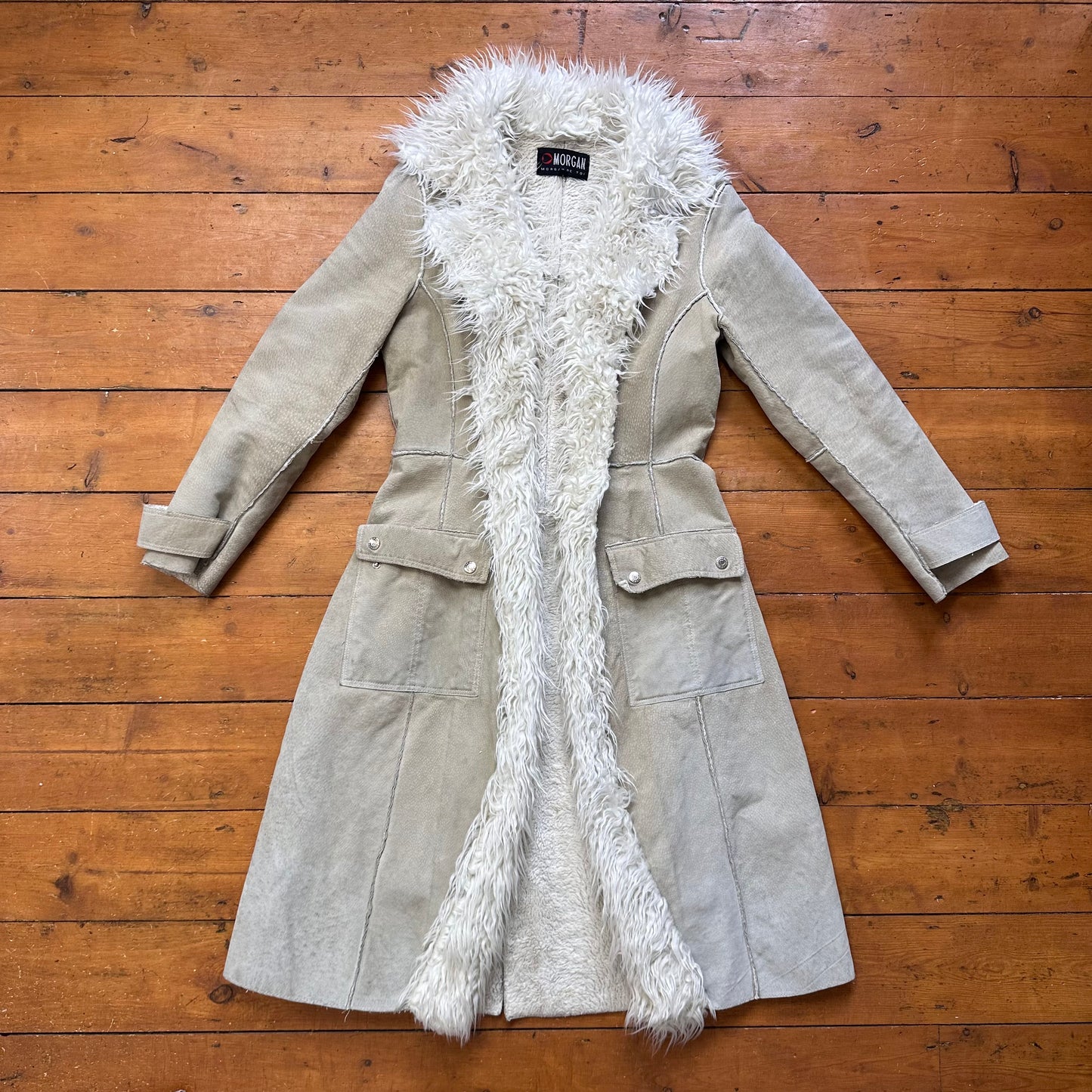 vintage 00s morgan de toi long afghan coat
