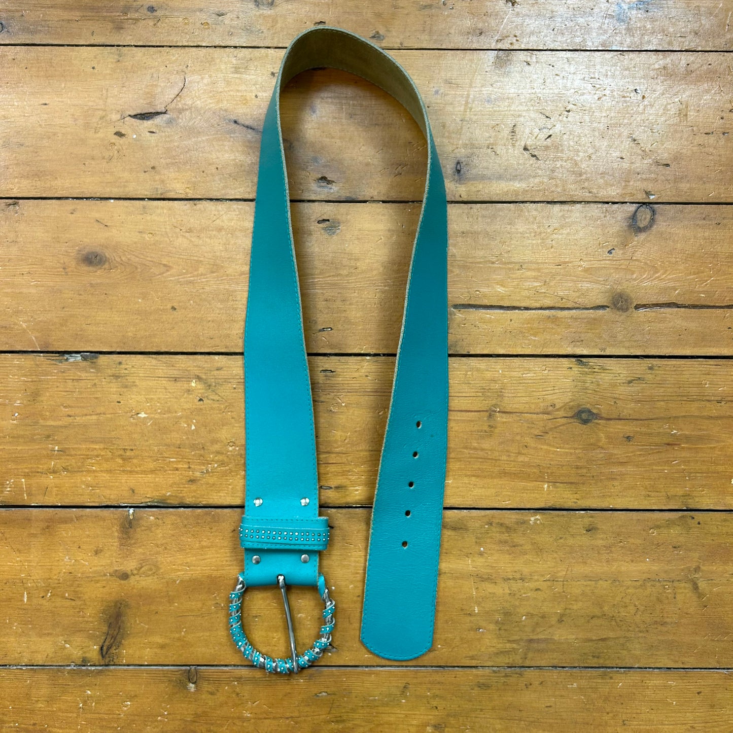 vintage 00s chunky teal blue belt