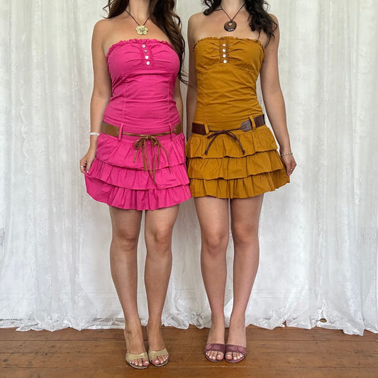 vintage 00s mustard rara mini dress