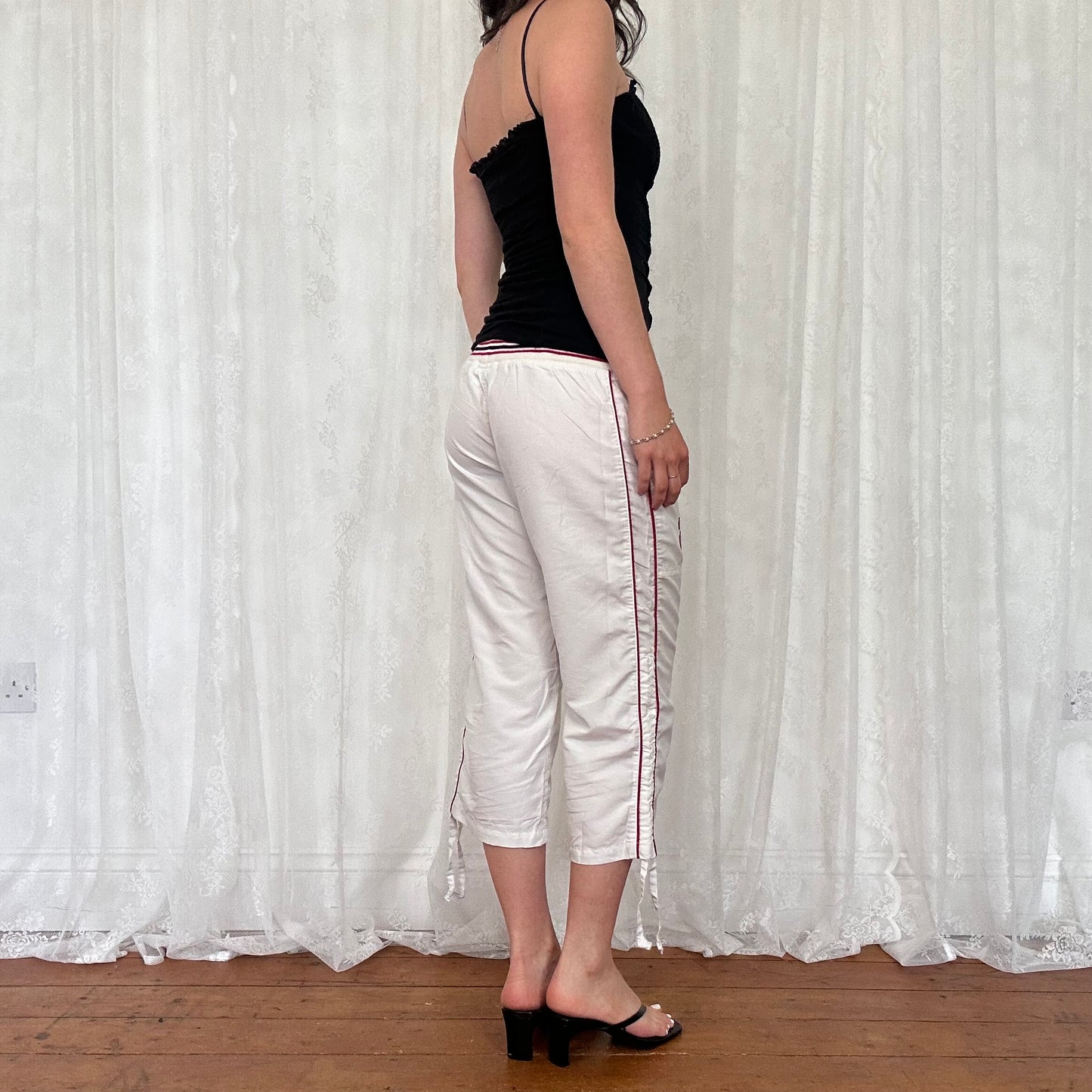 vintage 00s black dainty knitted cami