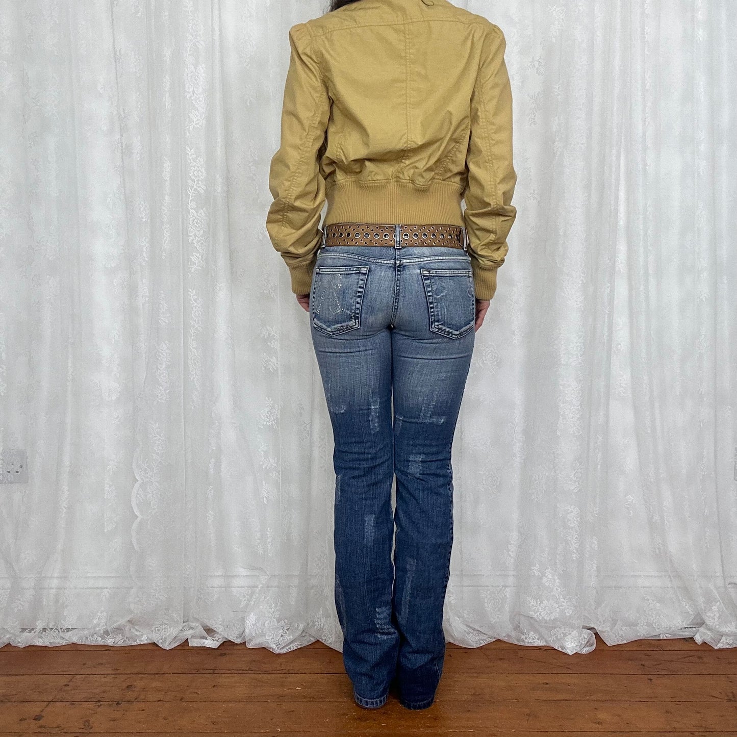 vintage 00s mustard yellow bomber jacket
