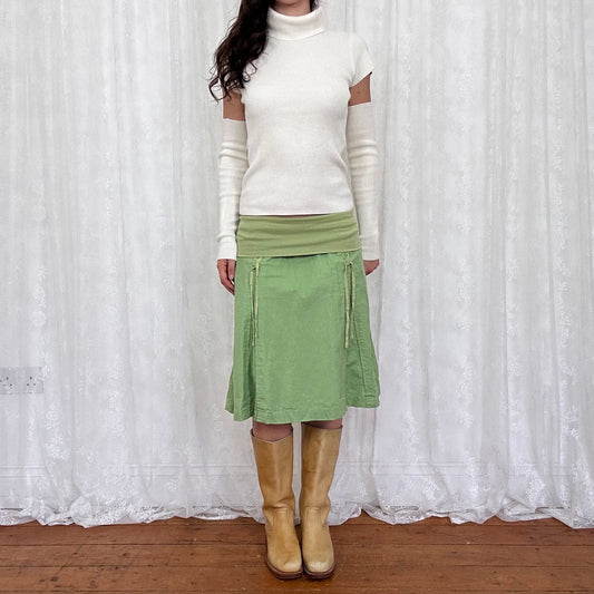 vintage 00s cream rollneck top with sleeves