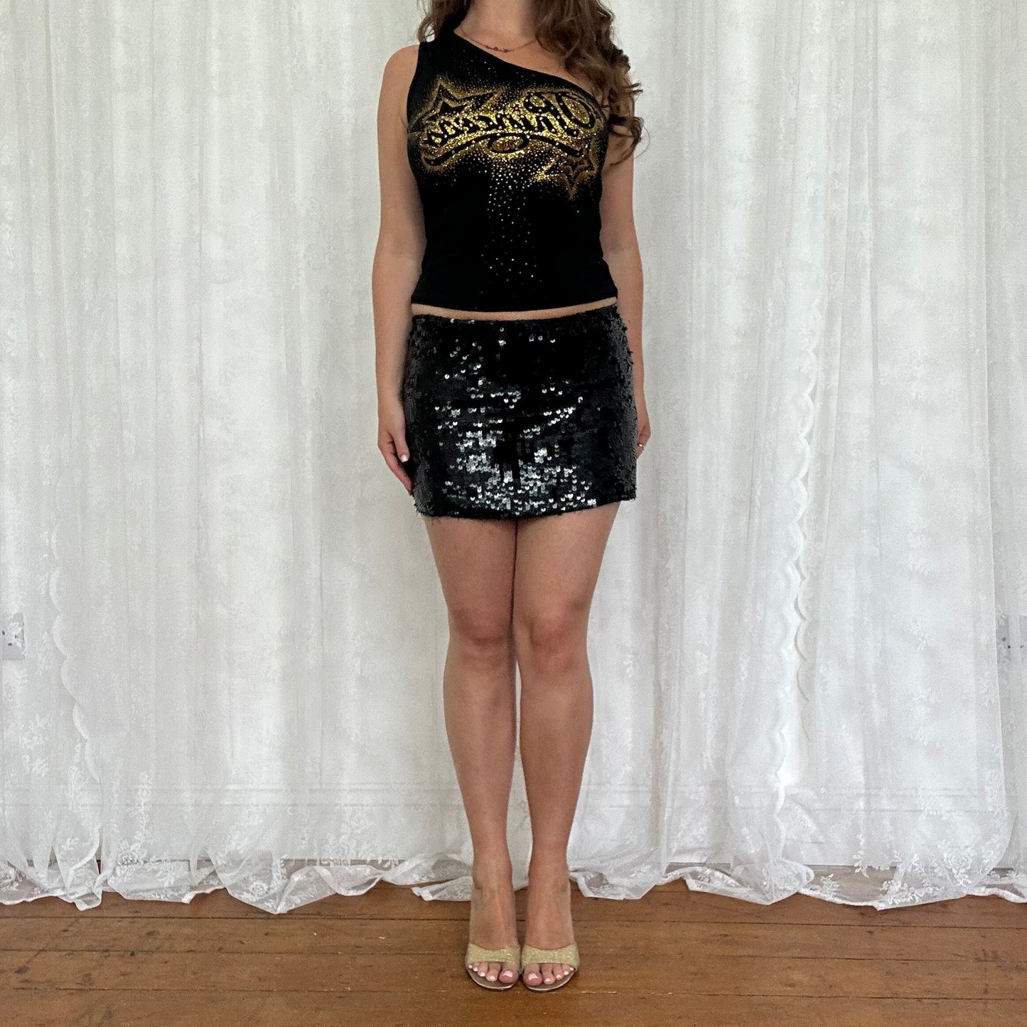 vintage 00s princess one shoulder top