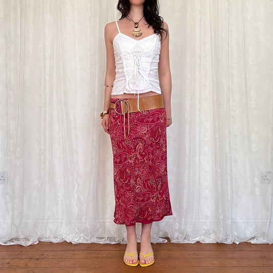 vintage 00s white broderie tie front cami