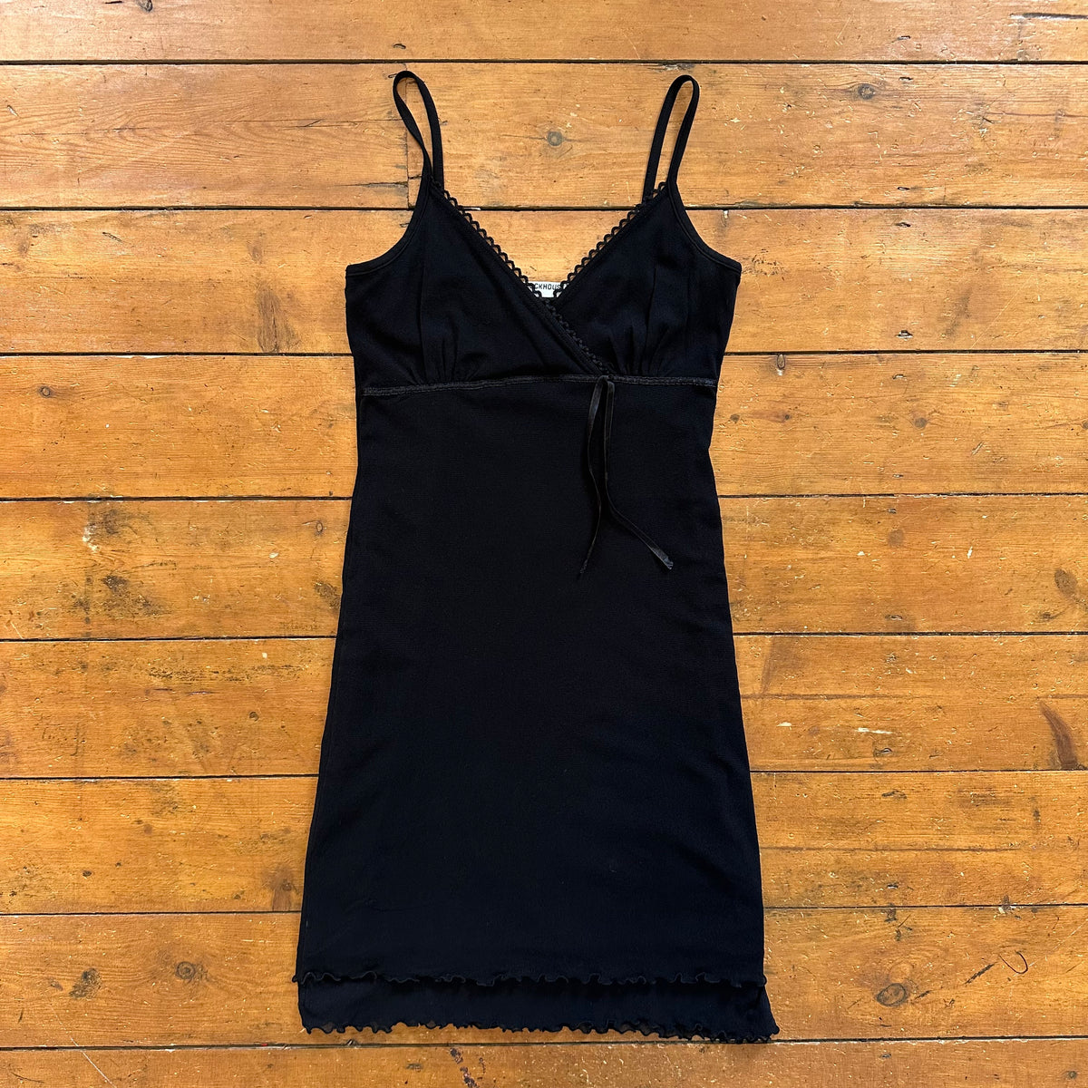 vintage 00s black mesh midi dress