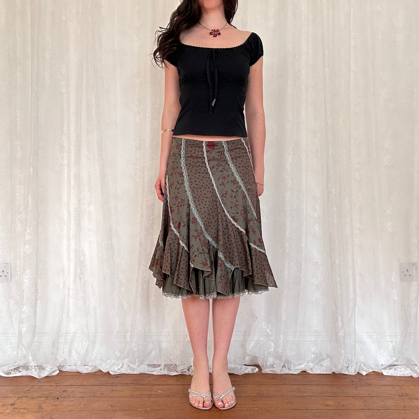 vintage 00s black milkmaid top