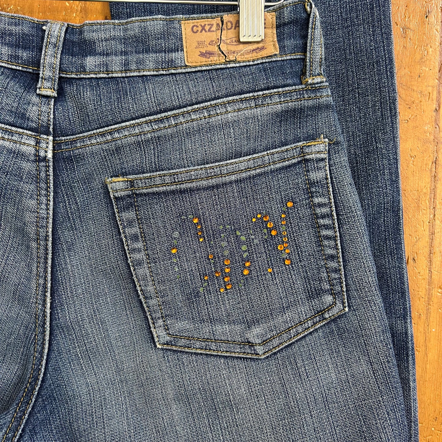 vintage 00s embroidered pattern bootleg jeans