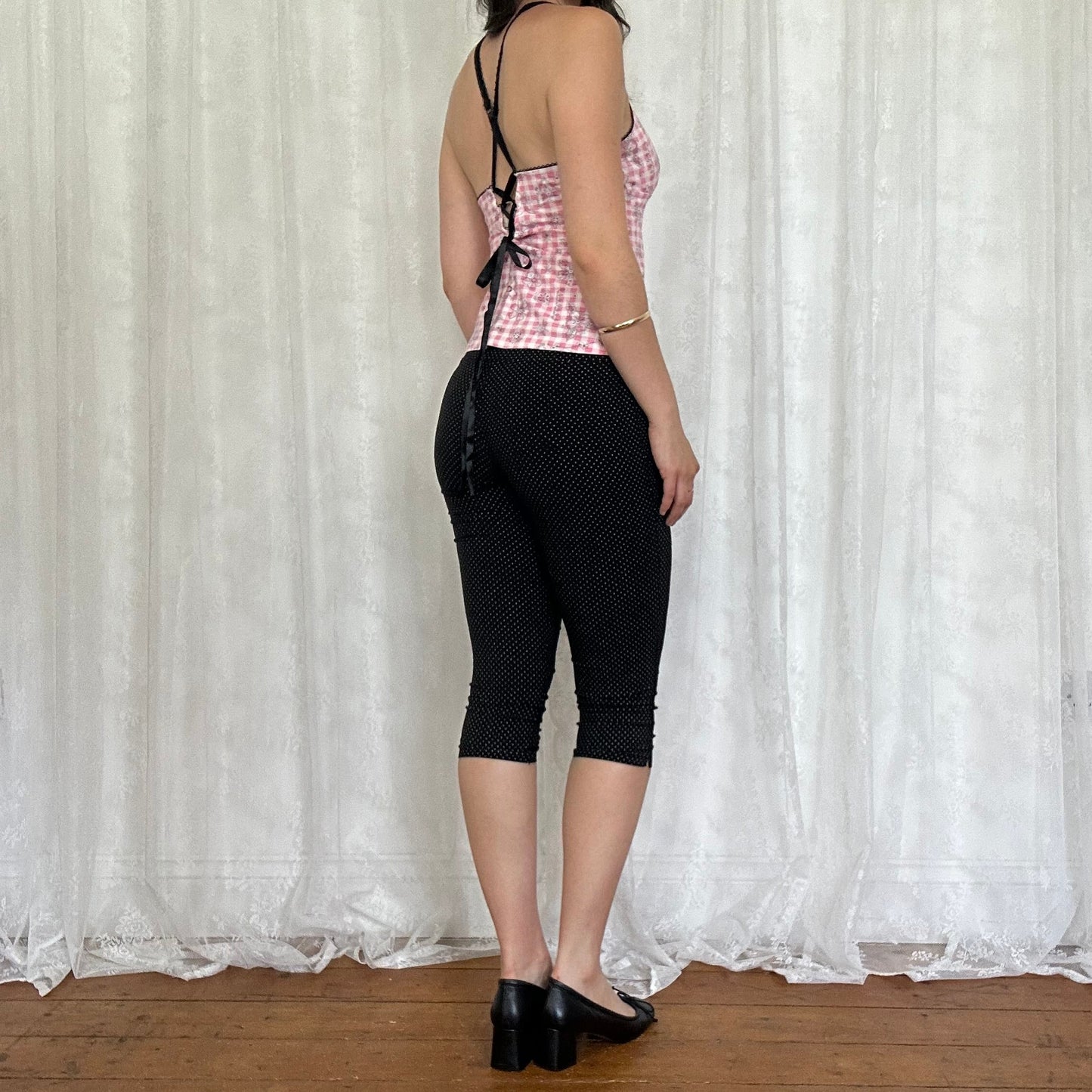 vintage 00s pink gingham intimissimi cami
