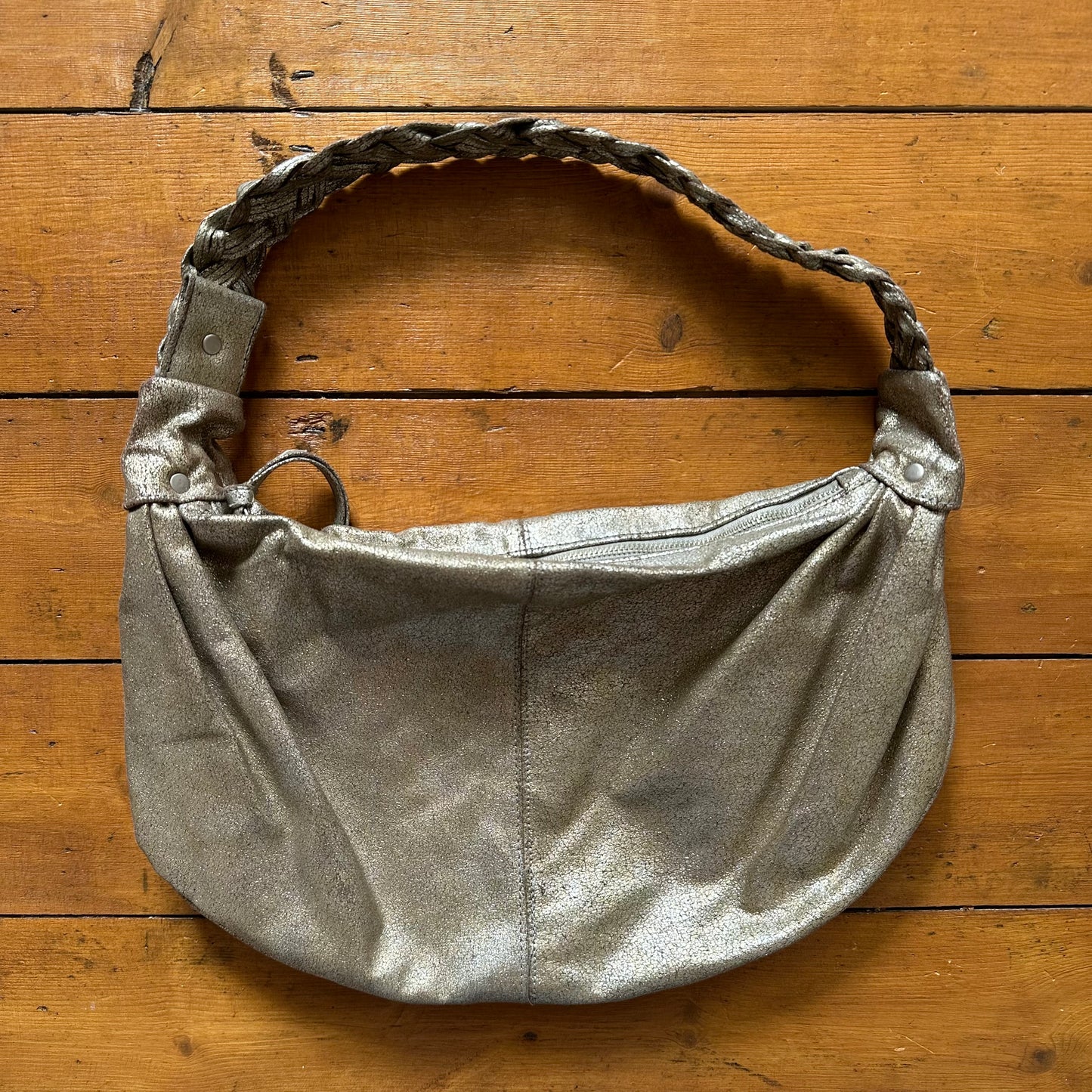 vintage 00s gold handbag with braided strap