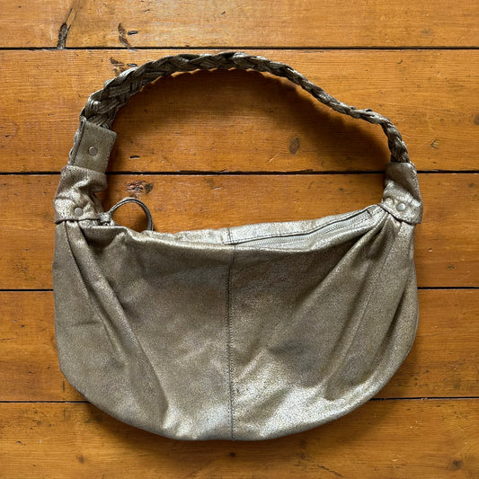 vintage 00s gold handbag with braided strap