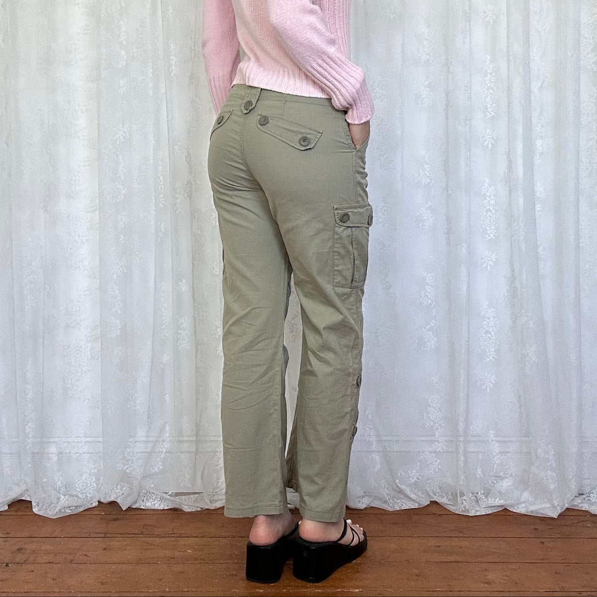 vintage 00s khaki green cargo trousers