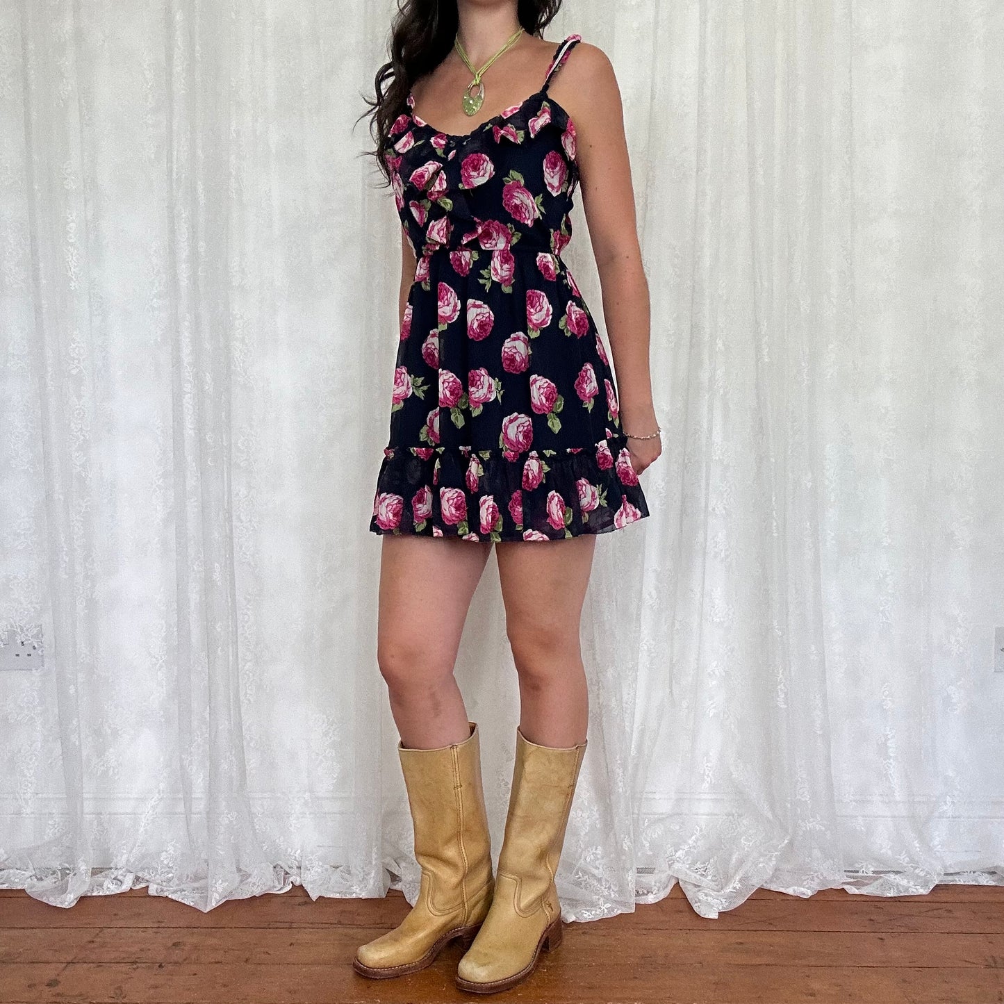 vintage 00s abercrombie and fitch floral mini dress
