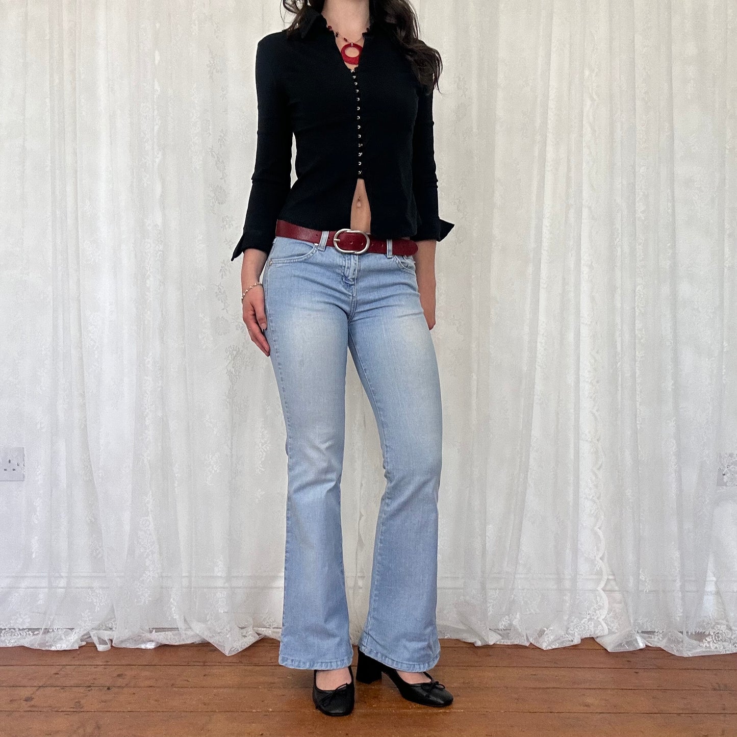 vintage 00s black hook and eye shirt