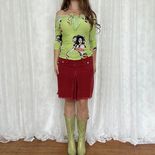 vintage 00s pin up style graphic top