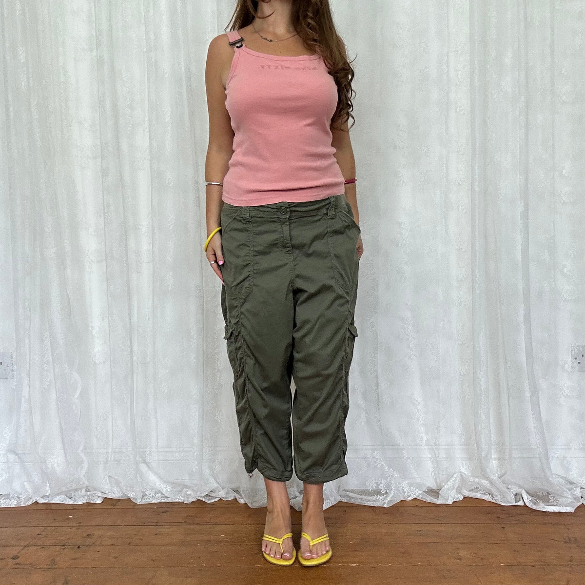 vintage 00s baby pink miss sixty buckle top
