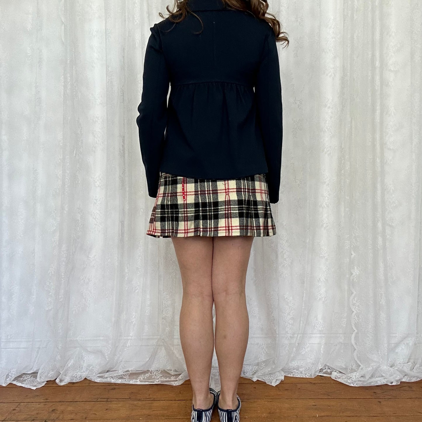vintage 00s navy blue peacoat swing jacket