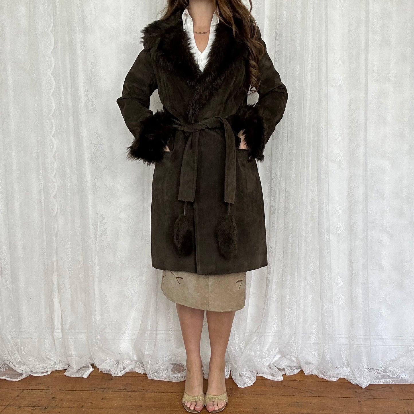 vintage 00s Morgan De Toi brown Afghan coat