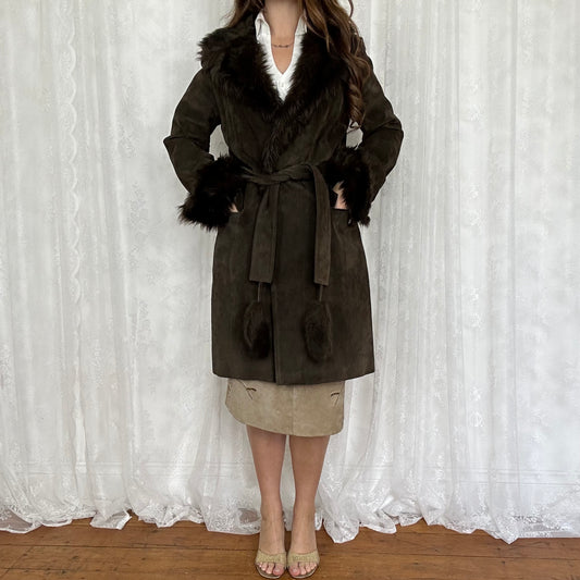 vintage 00s Morgan De Toi brown Afghan coat
