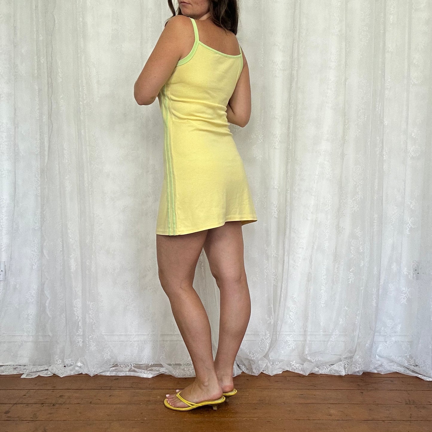 vintage 00s yellow sporty mini dress