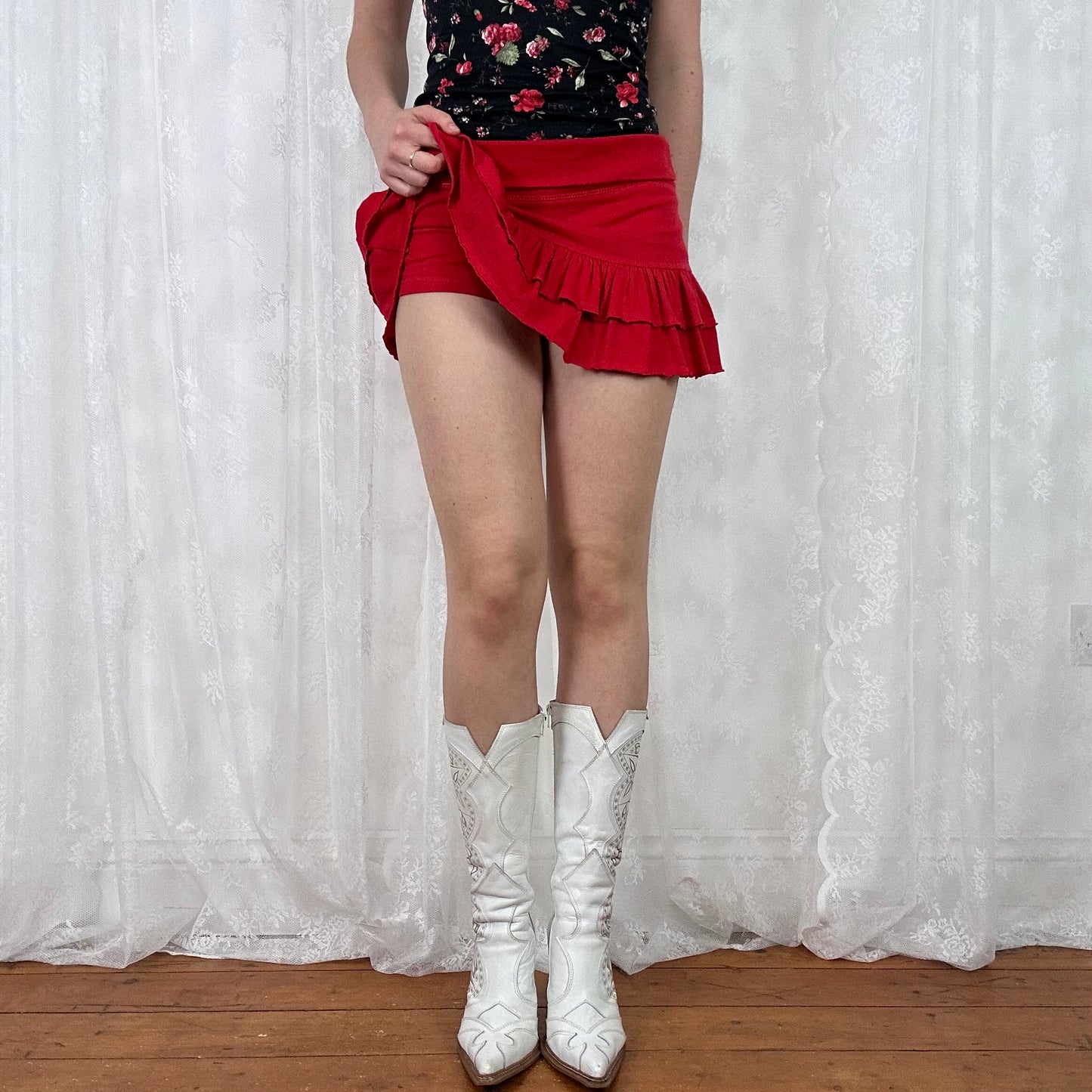 vintage 00s red pimkie rara skort