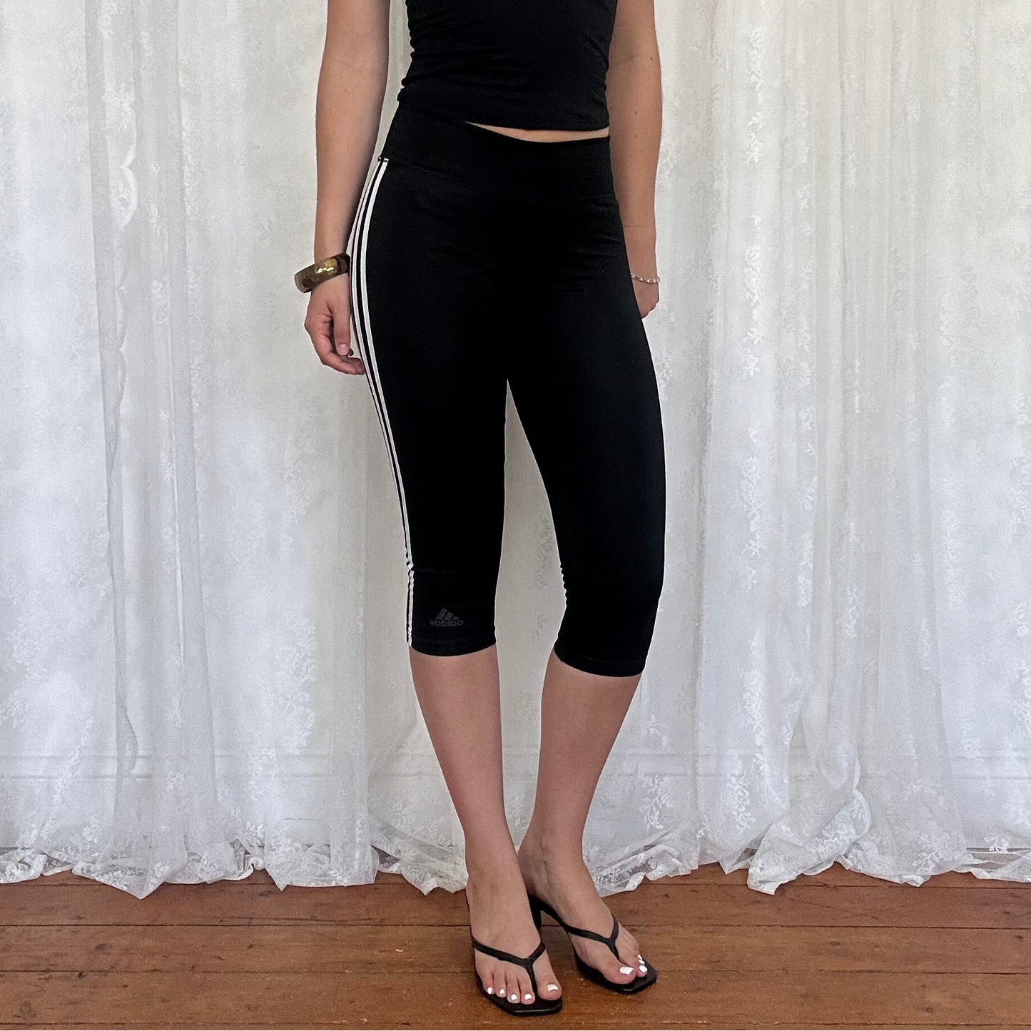 vintage 00s adidas fitted capri trousers