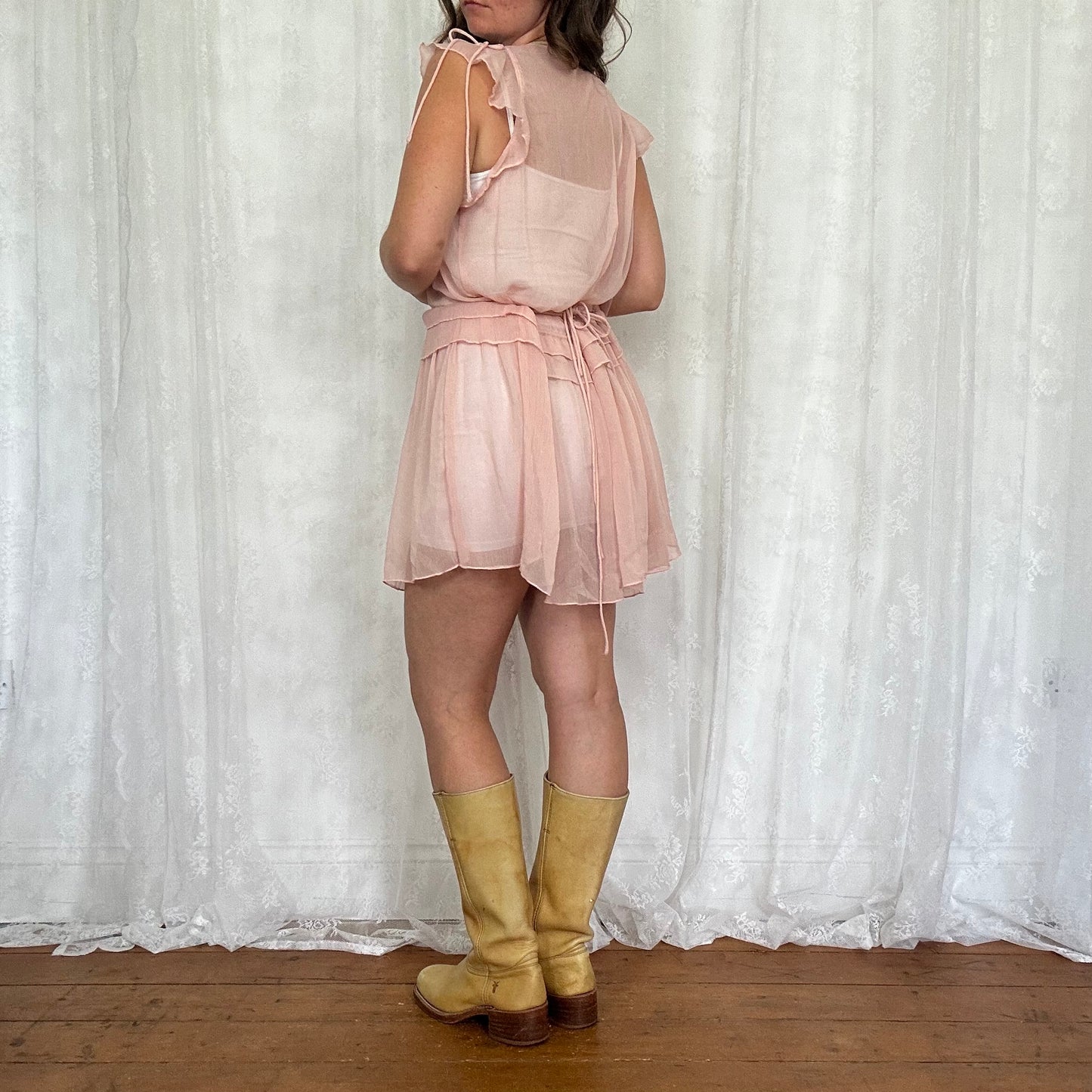 vintage 00s pink sheer fairy dress