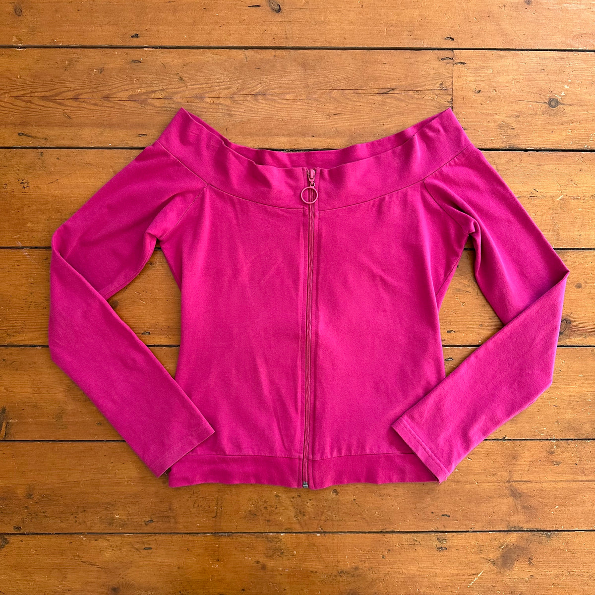 vintage 00s fuchsia off shoulder top