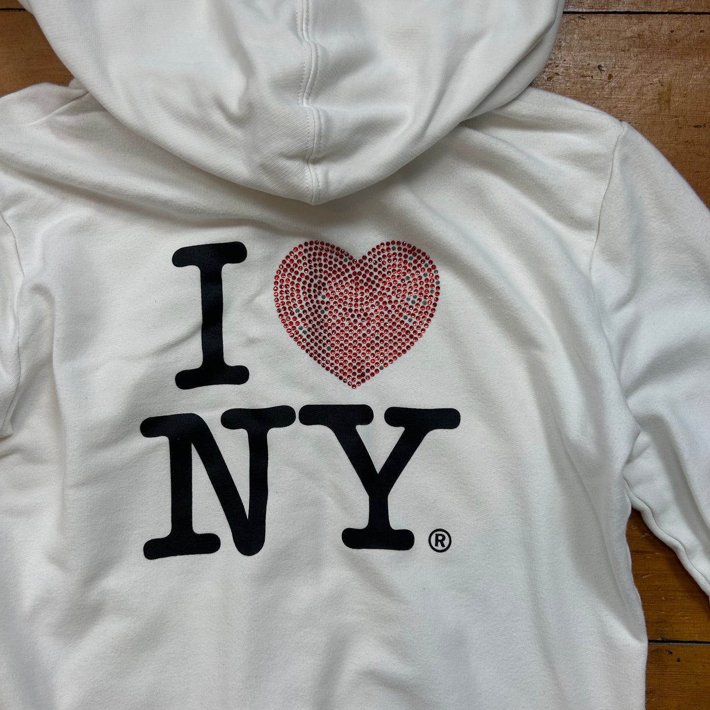 vintage 00s white New York zip up hoodie