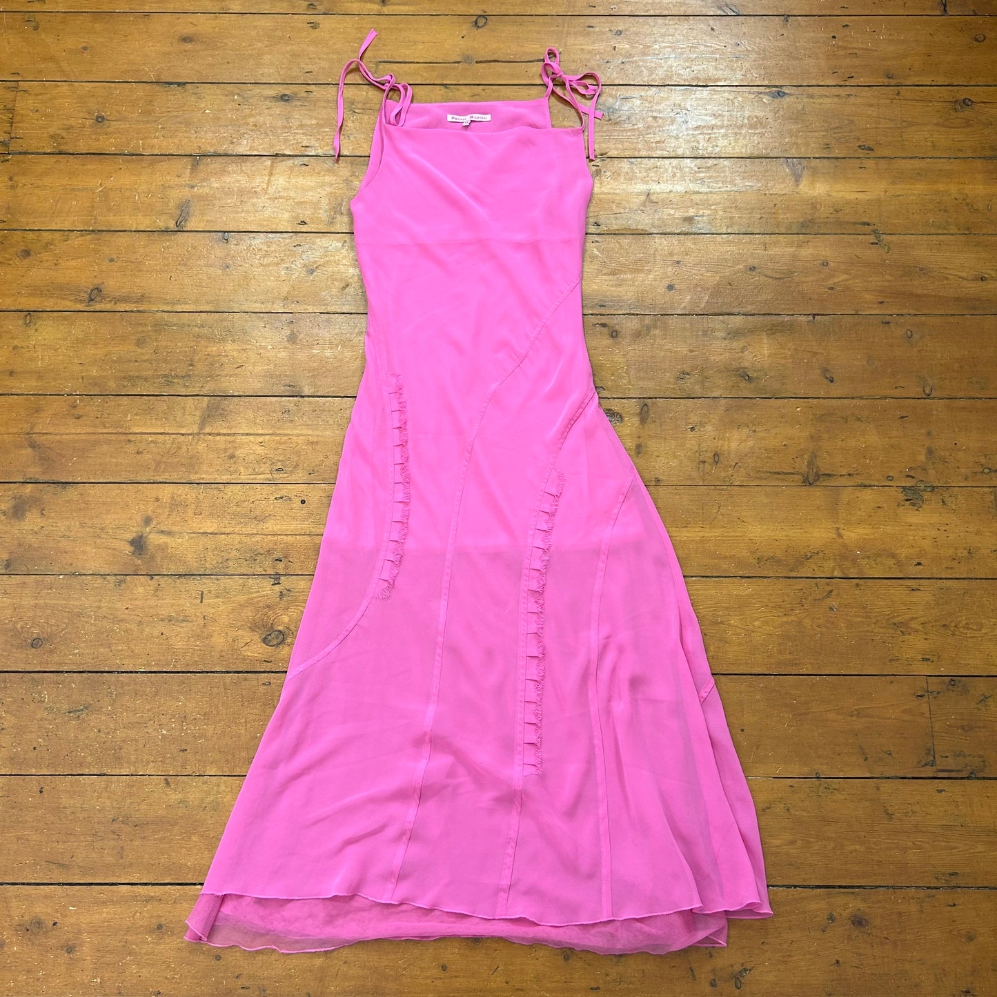 vintage 00s pink cowl neck maxi dress