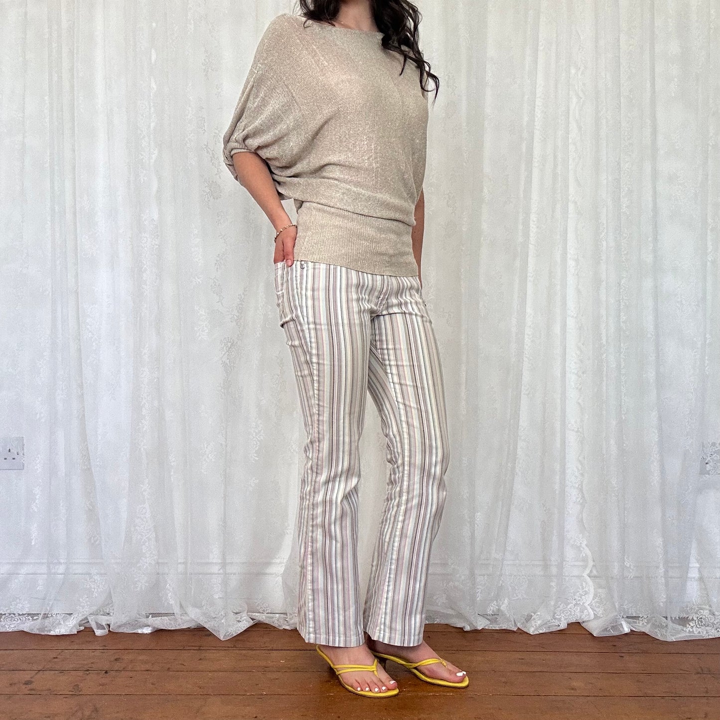 vintage 00s gold slouchy knit top