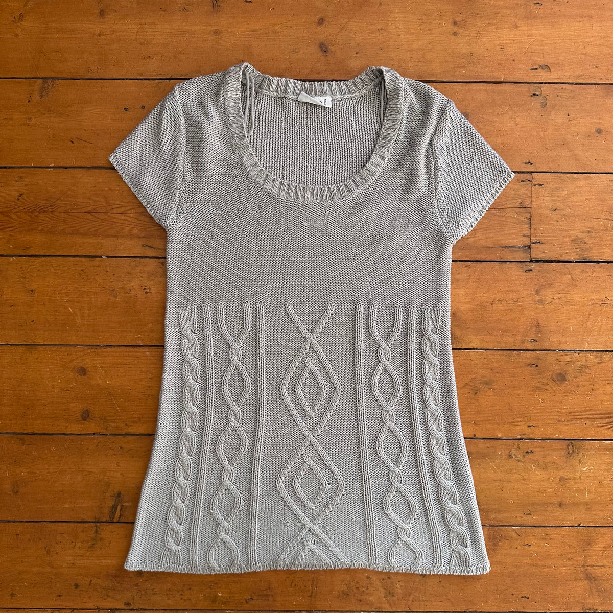 vintage 00s grey knitted mini shift dress