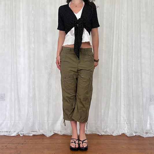 vintage 00s polka dot tie up cardigan