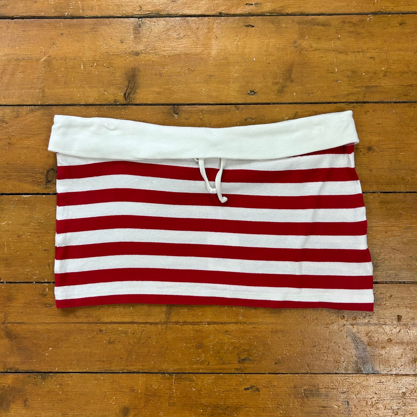 vintage 00s red and white striped micro skirt