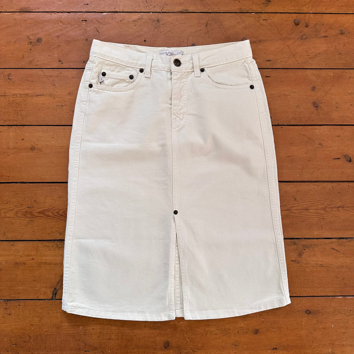 vintage 00s cream midi skirt