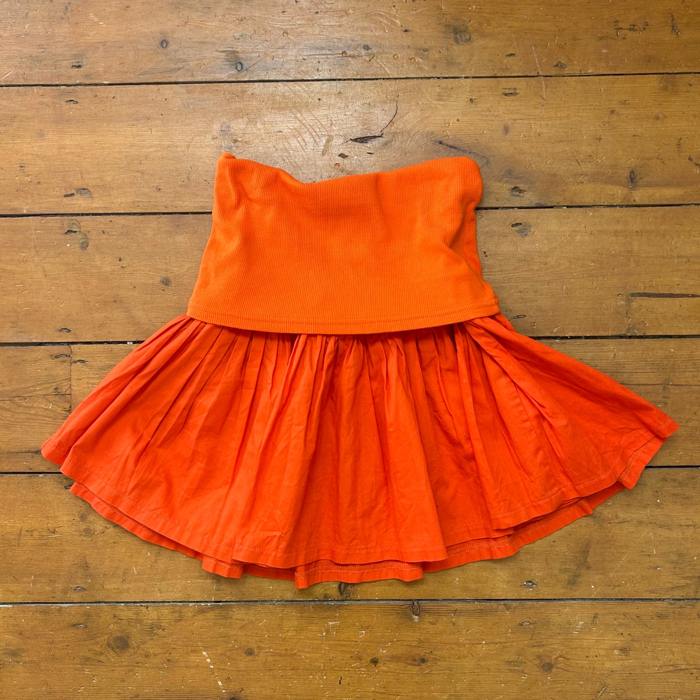 vintage 00s orange fold over waist mini skirt