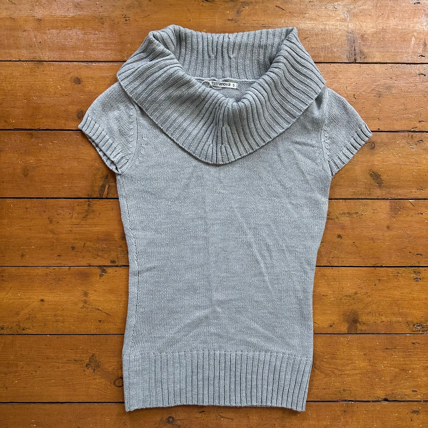 vintage 00s grey off shoulder knit jumper