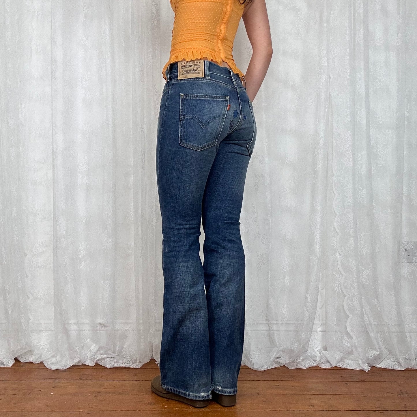 vintage 00s levi’s orange tab mid rise flared jeans