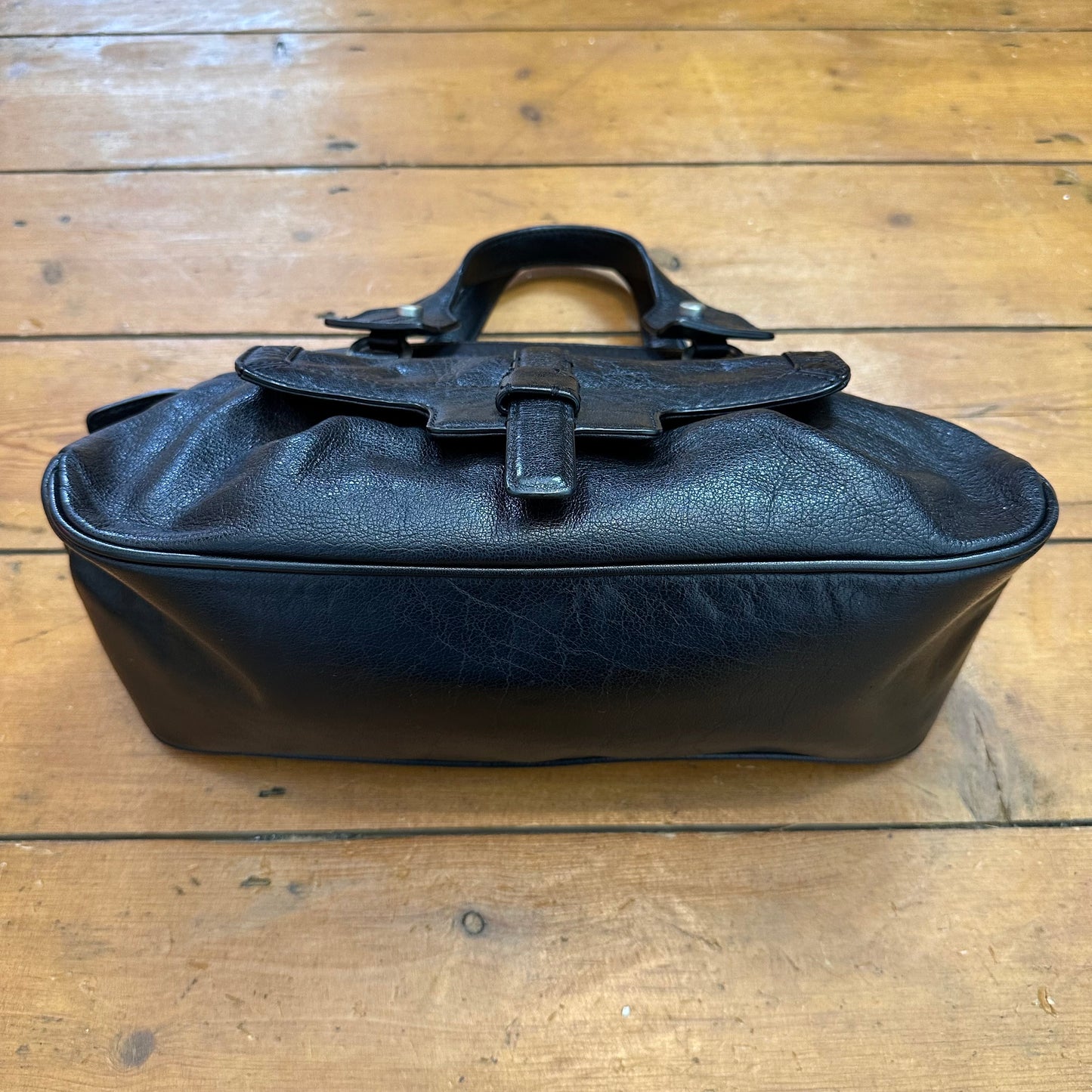 vintage 00s black leather bag