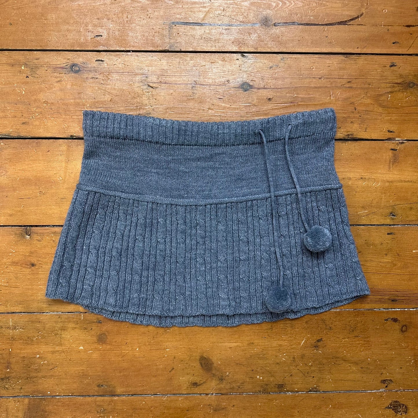 vintage 00s grey knitted micro mini skirt