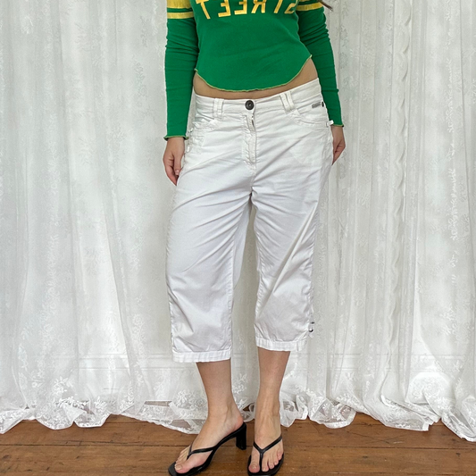 vintage 00s white capri pants