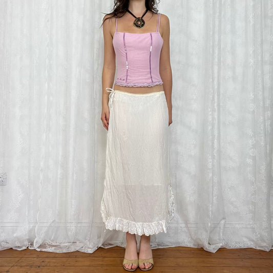 vintage 00s pink sequin cami with boning