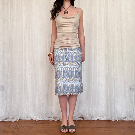 vintage 00s shimmery gold halter o ring top