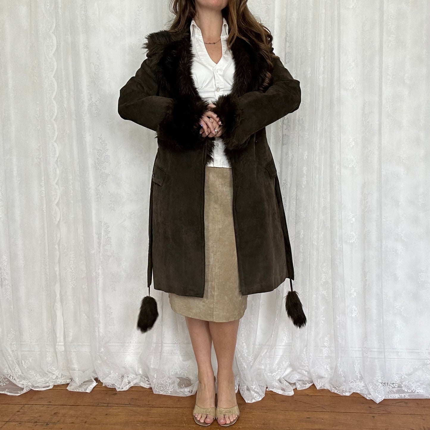 vintage 00s Morgan De Toi brown Afghan coat