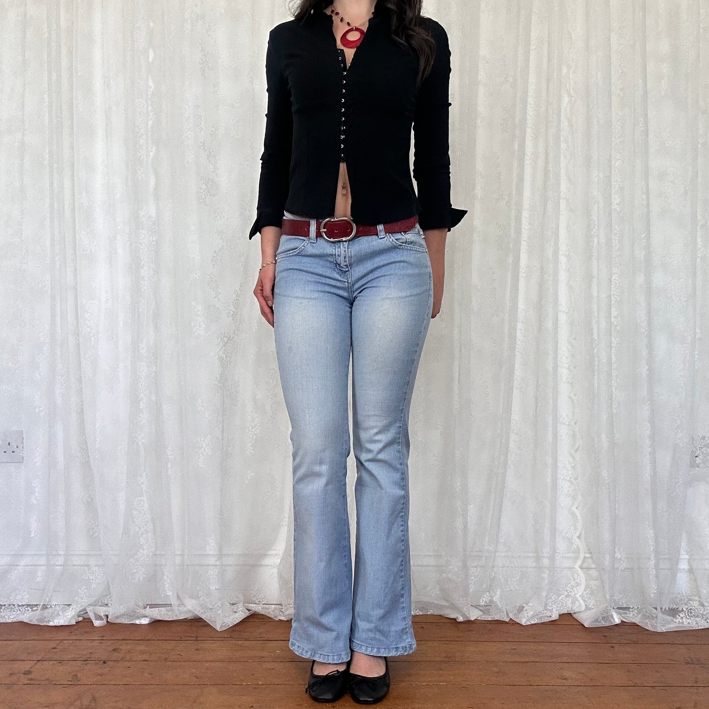 vintage 00s black hook and eye shirt